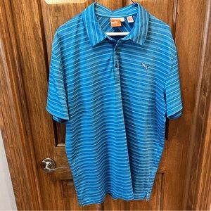 Men’s Puma Sport Stripe Polo Blue XL